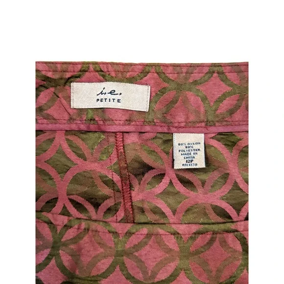 i.e. Petite A Line Skirt Boho Knee Length Waist Band Invisible Zipper Size 12P - Picture 4 of 4